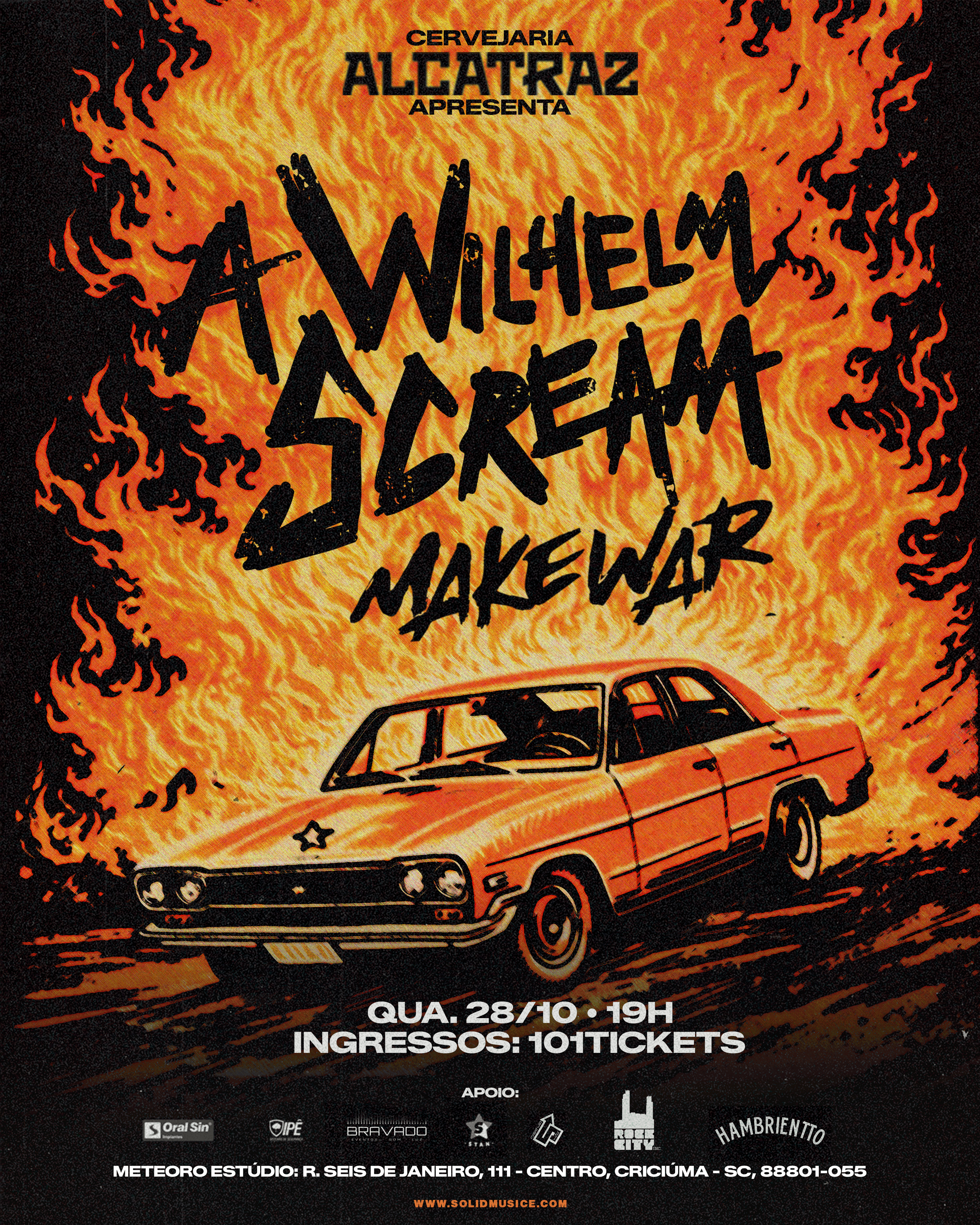 28/10 - A WILHELM SCREAM + MAKEWAR em Criciúma/SC | Ingressos